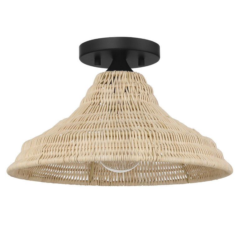 Hunter - 48082 - One Light Flush Mount - Agoura - Matte Black