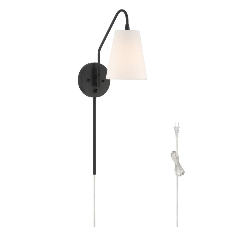 Hunter - 48174 - One Light Wall Sconce - Valley Park - Matte Black
