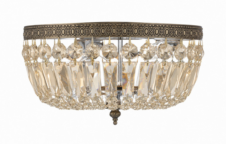 Crystorama - 712-OB-GT-MWP - Three Light Flush Mount - Waltham - Olde Brass