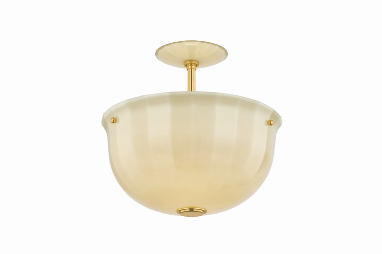 Hudson Valley - 3115-AGB - One Light Semi Flush Mount - Nevins - Aged Brass