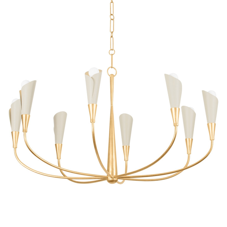 Hudson Valley - 3158-VGL/SSD - Eight Light Chandelier - Montrose - Vintage Gold Leaf