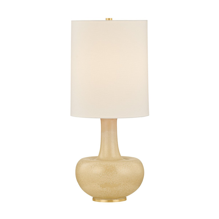 Hudson Valley - L2951-AGB/CTR - One Light Table Lamp - Plum Point - Aged Brass