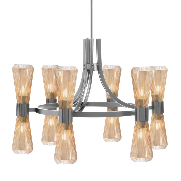 Toltec Lighting - 4806-GP-883 - 12 Light Chandelier - Everleigh - Graphite