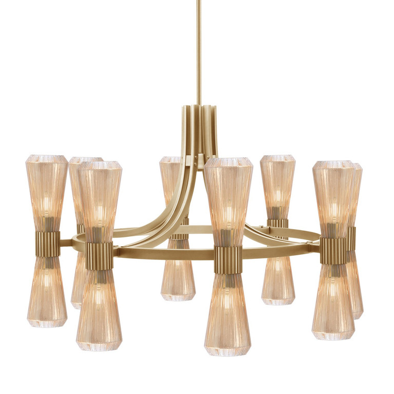 Toltec Lighting - 4808-NAB-883 - 16 Light Chandelier - Everleigh - New Age Brass