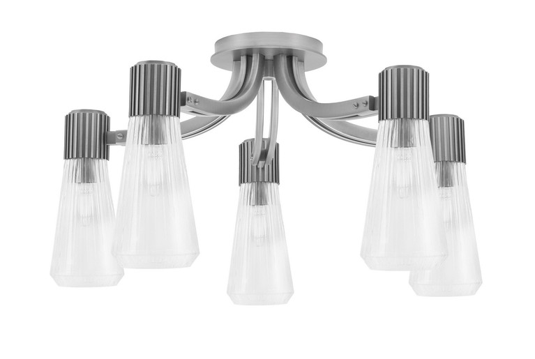 Toltec Lighting - 4817-GP-880 - Five Light Semi-Flush Mount - Everleigh - Graphite