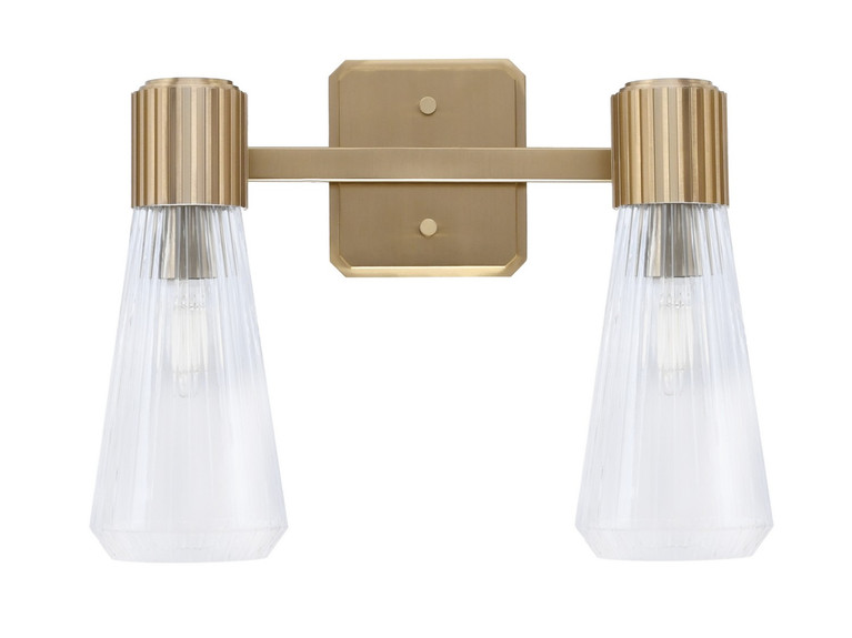 Toltec Lighting - 4822-NAB-880 - Two Light Bath Bar - Everleigh - New Age Brass