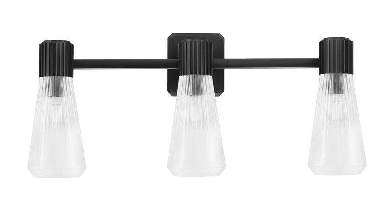 Toltec Lighting - 4823-MB-880 - Three Light Bath Bar - Everleigh - Matte Black