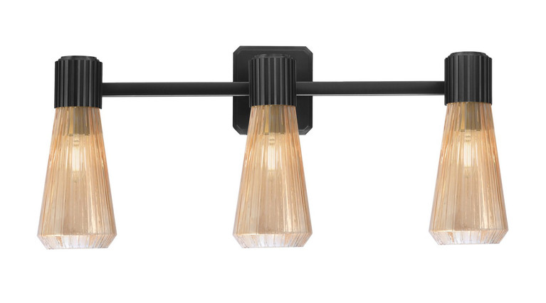 Toltec Lighting - 4823-MB-883 - Three Light Bath Bar - Everleigh - Matte Black