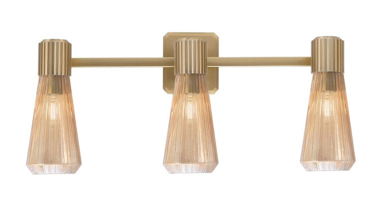 Toltec Lighting - 4823-NAB-883 - Three Light Bath Bar - Everleigh - New Age Brass