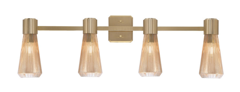 Toltec Lighting - 4824-NAB-883 - Four Light Bath Bar - Everleigh - New Age Brass