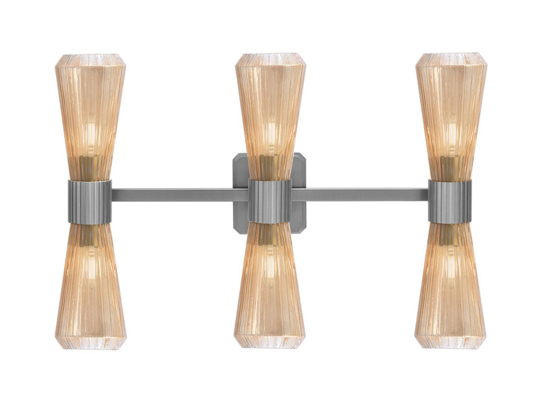 Toltec Lighting - 4826-GP-883 - Six Light Bath Bar - Everleigh - Graphite