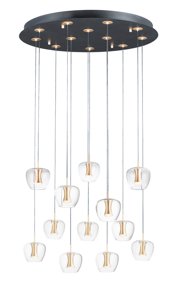 ET2 - E24167-18BKGLD - LED Pendant - Newton - Black / Gold