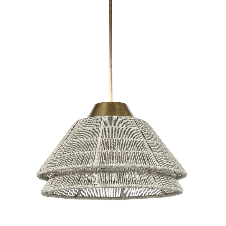 Palecek - 2152-79 - Two Light Pendant - Pescadero - Brass / Whitewash
