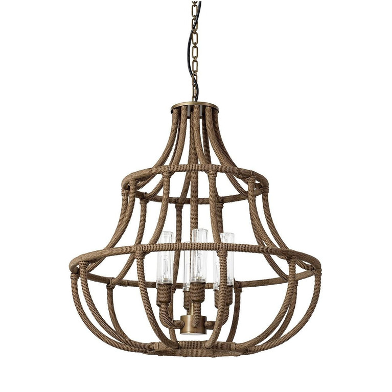 Palecek - 2216-79 - Six Light Chandelier - Yvette - Light Bronze /Natural