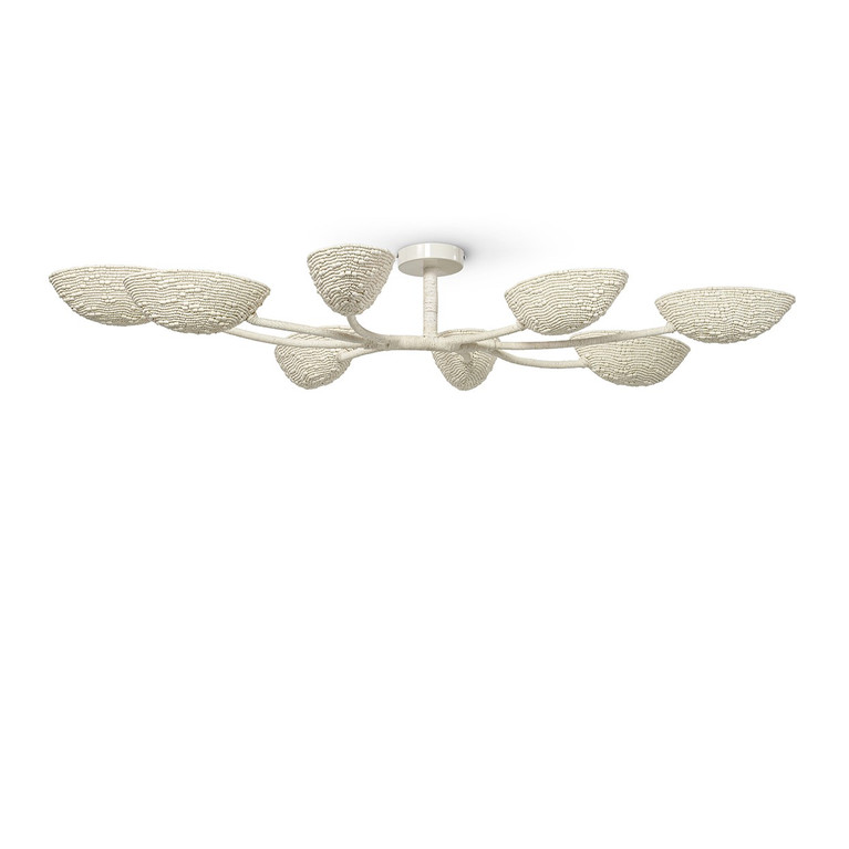 Palecek - 2443-79 - Eight Light Semi Flush Mount - Delilah - Cream