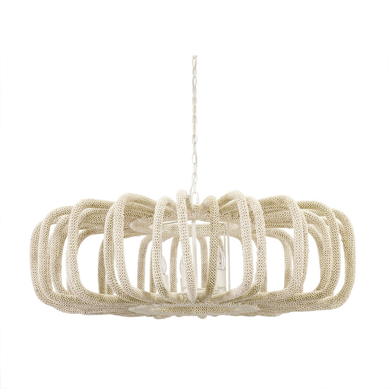 Palecek - 2512-79 - Five Light Chandelier - Corey - Off-White