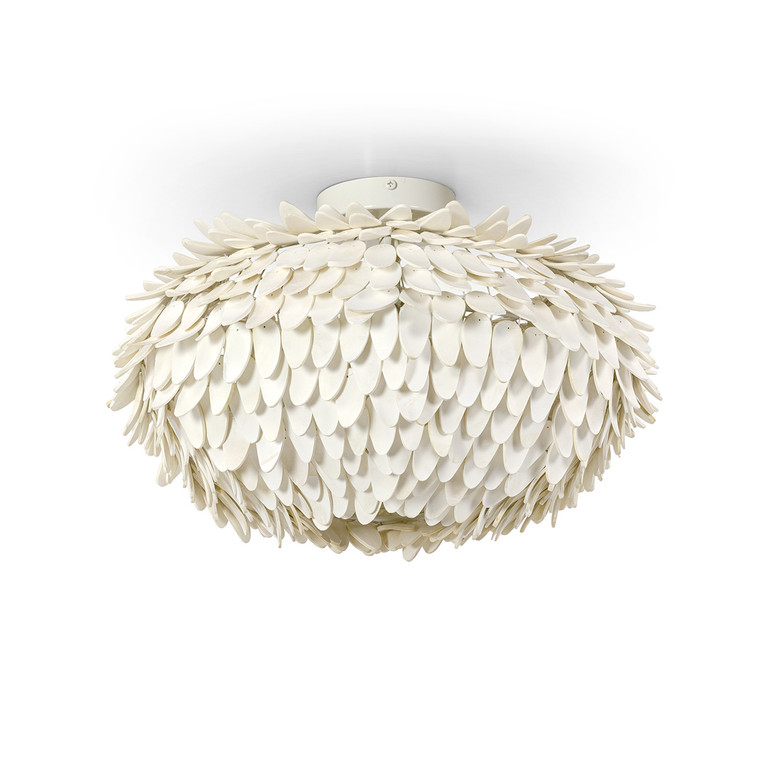 Palecek - 2627-79 - Semi Flush Mount - Mariposa - Off-White