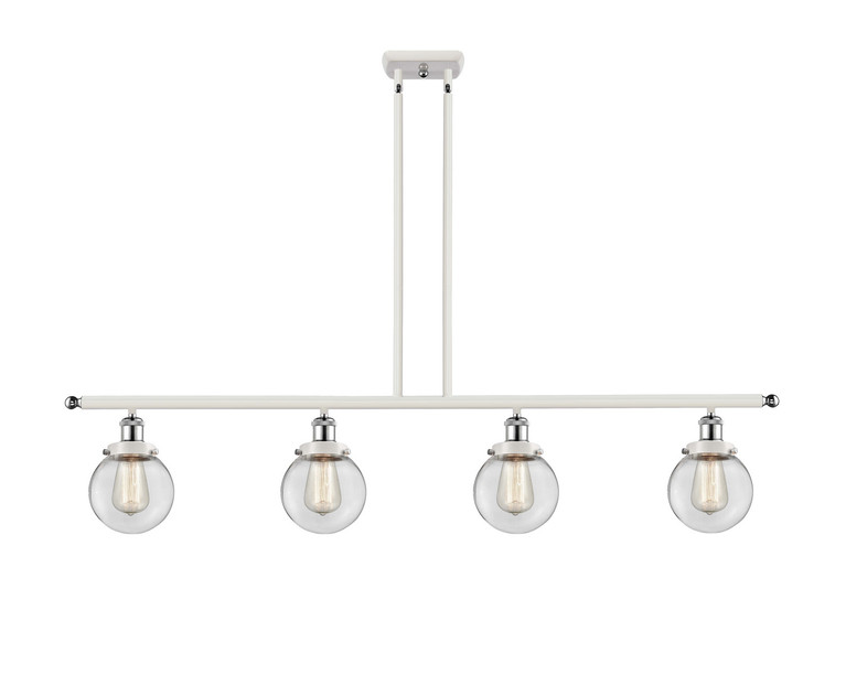 Innovations - 916-4I-WPC-G202-6 - Four Light Island Pendant - Ballston Urban - White Polished Chrome