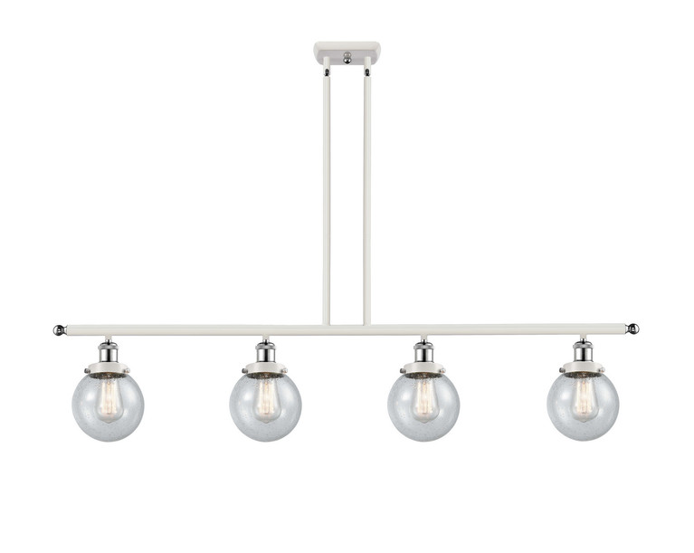 Innovations - 916-4I-WPC-G204-6-LED - LED Island Pendant - Ballston Urban - White Polished Chrome
