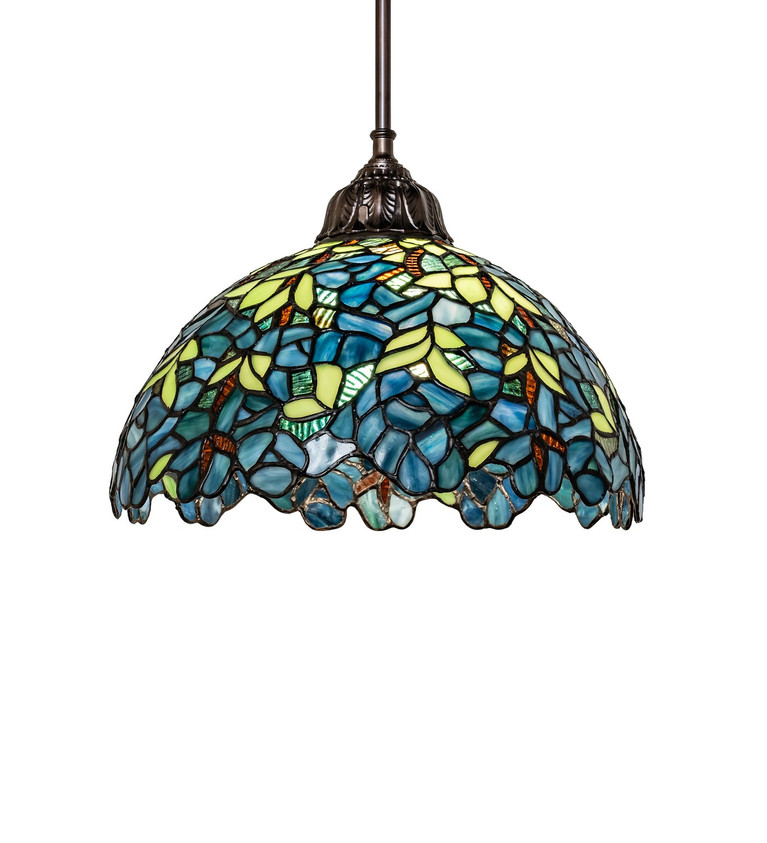 Meyda Tiffany - 298771 - One Light Pendant - Nightfall Wisteria - Mahogany Bronze