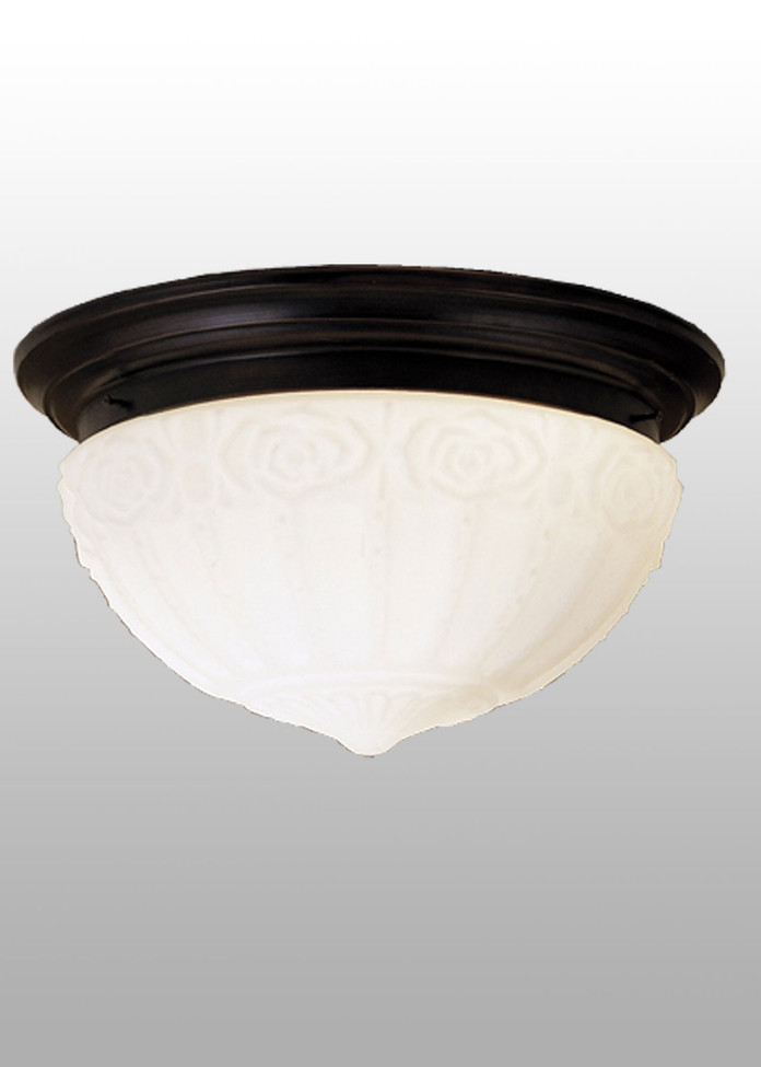 Meyda Tiffany - 30534 - Two Light Flush Mount - White Puffy Rose - Bronze