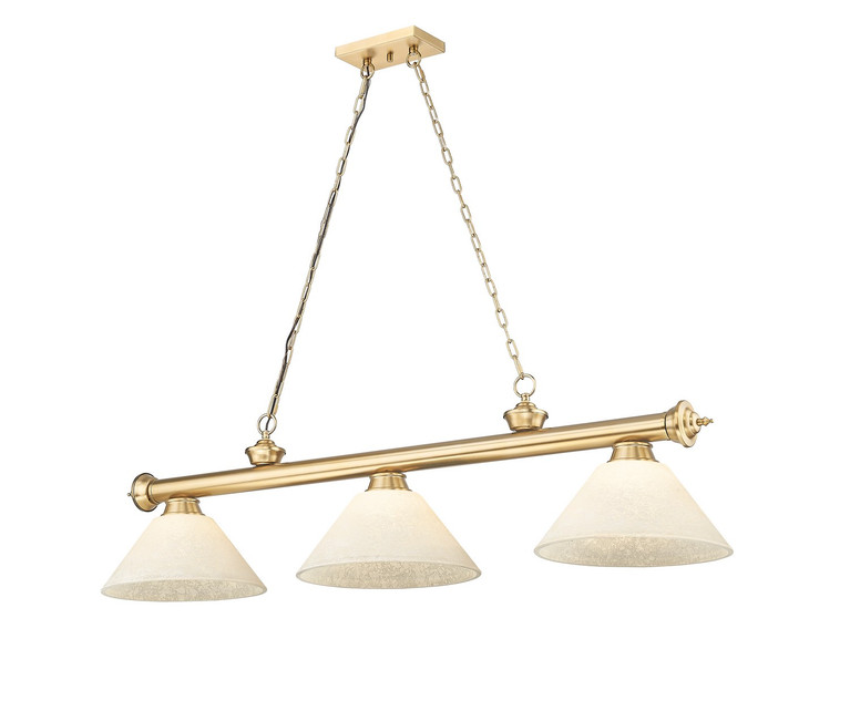 Z-Lite - 2306-3HBR-AGM14 - Three Light Billiard - Cordon - Heritage Brass