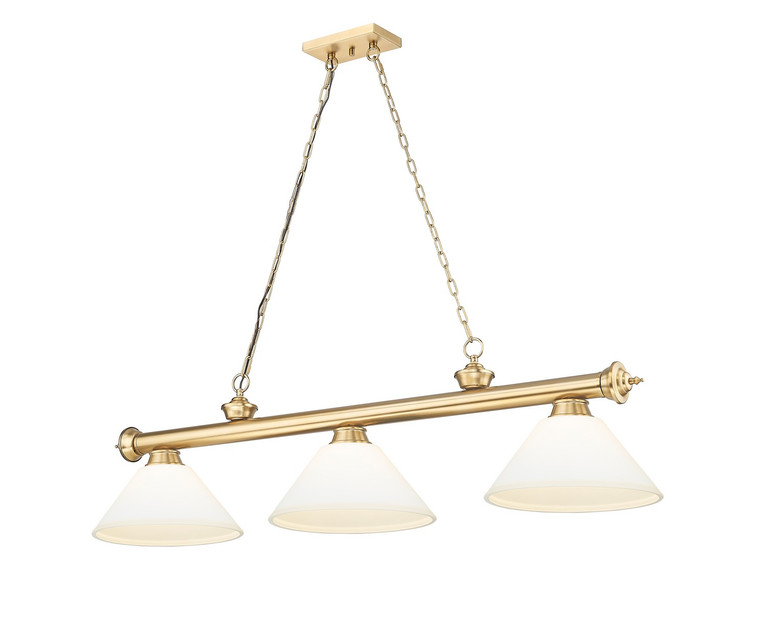 Z-Lite - 2306-3HBR-AMO14 - Three Light Billiard - Cordon - Heritage Brass