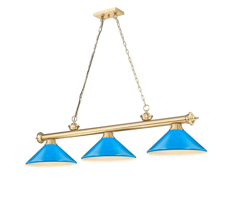 Z-Lite - 2306-3HBR-MEB - Three Light Billiard - Cordon - Heritage Brass
