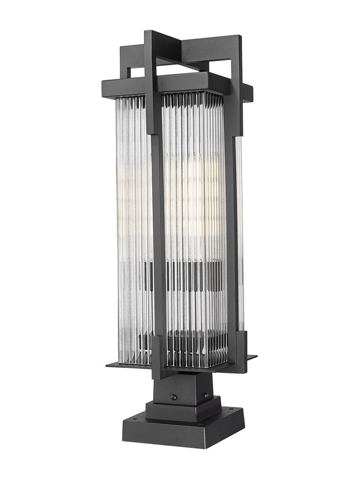 Z-Lite - 5031PHBS-SQPM-BK - Two Light Outdoor Pier Mount - Fortis - Sand Black