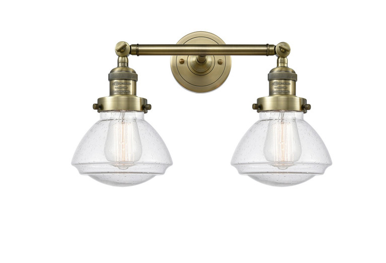 manufacturer_finish:Antique Brass|manufacturer_glass:Seedy Olean|light_output:245.00lm|color_temperature:2100K|cri:98