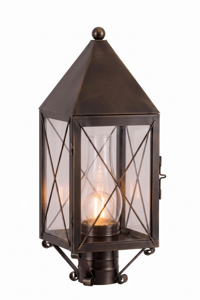 Innovations - 9520-X-DB-CL-C - One Light Post Lantern - Ashford - Dark Brass