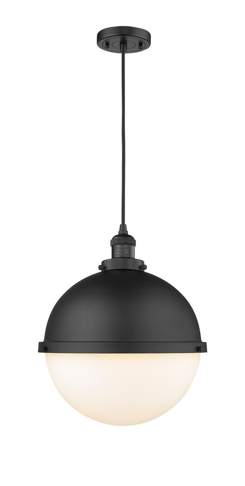 Innovations - 201C-BK-HFS-121-BK-LED - LED Pendant - Franklin Restoration - Matte Black