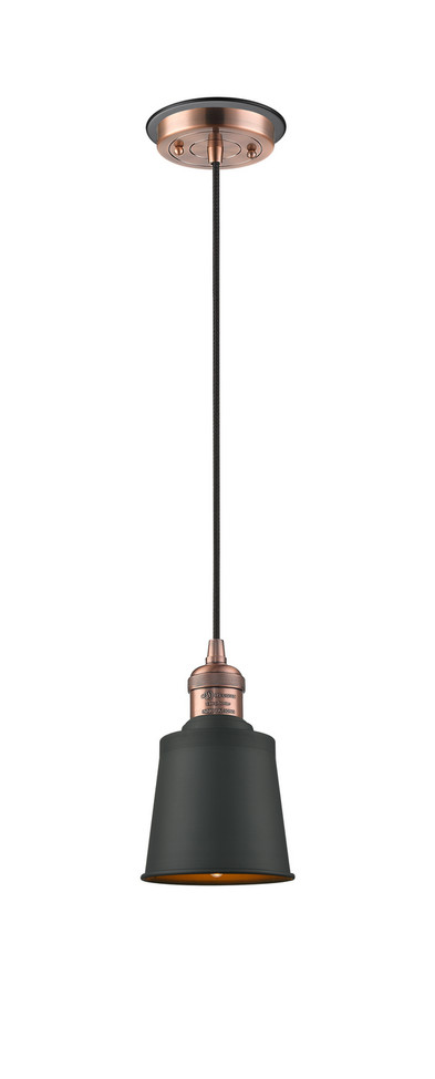 Innovations - 201CBP-ACBK-M9-BK - One Light Mini Pendant - Franklin Restoration - Antique Copper