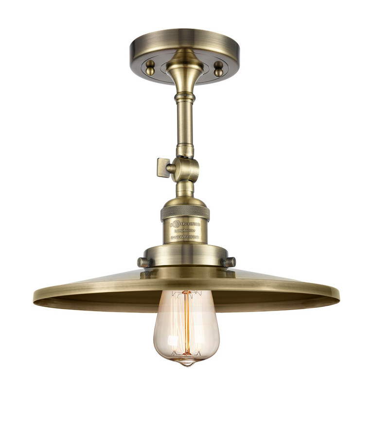 Innovations - 201F-AB-MFR-AB-12 - One Light Semi-Flush Mount - Franklin Restoration - Antique Brass