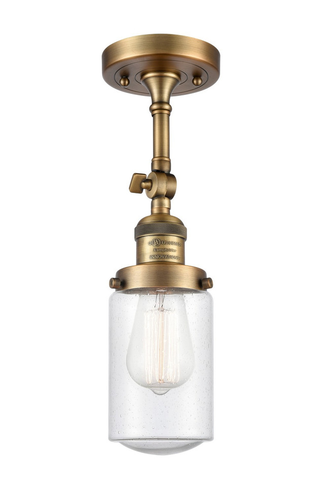 Innovations - 201F-BB-G314-LED - LED Semi-Flush Mount - Franklin Restoration - Brushed Brass