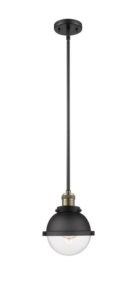 Innovations - 201S-BAB-HFS-62-BK-LED - LED Mini Pendant - Franklin Restoration - Black Antique Brass