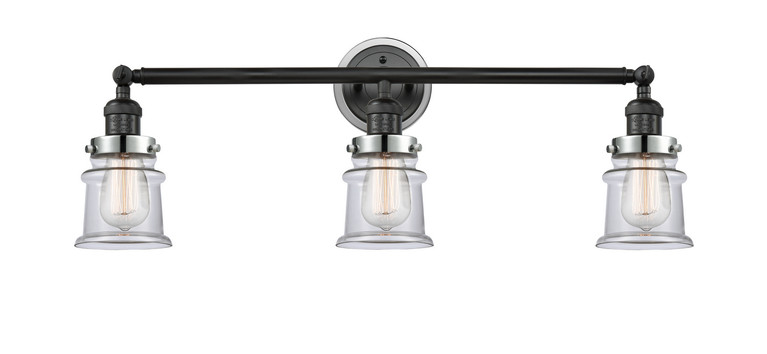 Innovations - 205BK-BPPC-HRPC-G182S - Three Light Bath Vanity - Franklin Restoration - Matte Black