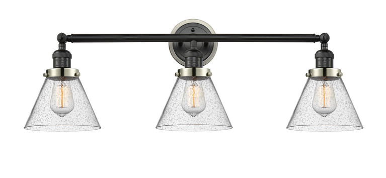 Innovations - 205BK-BPPN-HRPN-G44 - Three Light Bath Vanity - Franklin Restoration - Matte Black