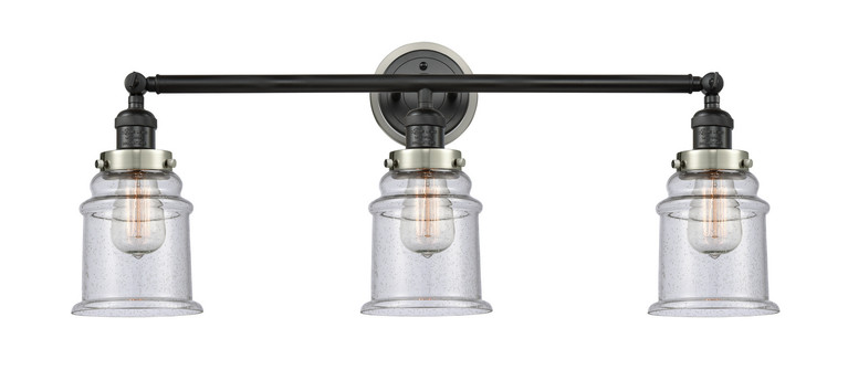 Innovations - 205BK-BPSN-HRSN-G184 - Three Light Bath Vanity - Franklin Restoration - Matte Black