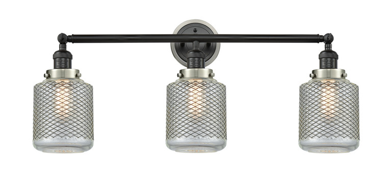 Innovations - 205BK-BPSN-HRSN-G262 - Three Light Bath Vanity - Franklin Restoration - Matte Black