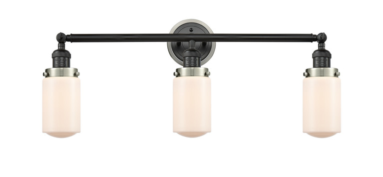 Innovations - 205BK-BPSN-HRSN-G311 - Three Light Bath Vanity - Franklin Restoration - Matte Black
