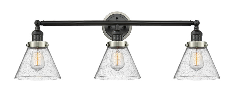 Innovations - 205BK-BPSN-HRSN-G44 - Three Light Bath Vanity - Franklin Restoration - Matte Black