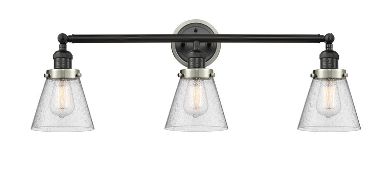Innovations - 205BK-BPSN-HRSN-G64 - Three Light Bath Vanity - Franklin Restoration - Matte Black