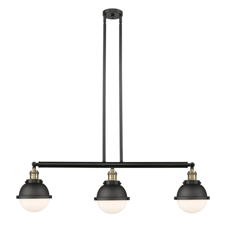 Innovations - 213-BAB-HFS-61-BK - Three Light Island Pendant - Franklin Restoration - Black Antique Brass