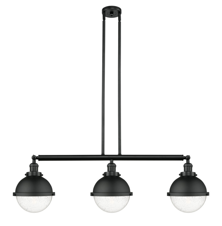 Innovations - 213-BK-HFS-84-BK - Three Light Island Pendant - Franklin Restoration - Matte Black