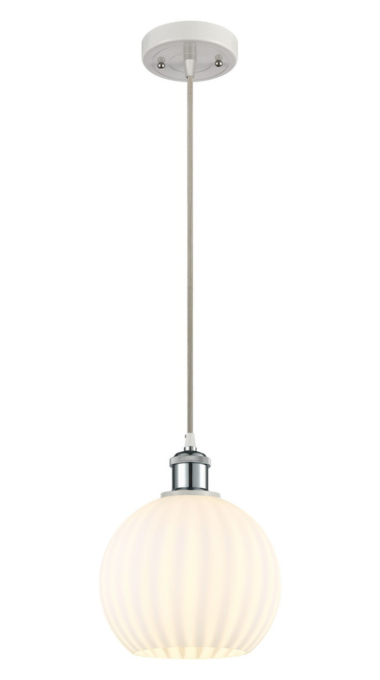 Innovations - 516-1P-WPC-G1217-8WV - LED Mini Pendant - Ballston - White Polished Chrome