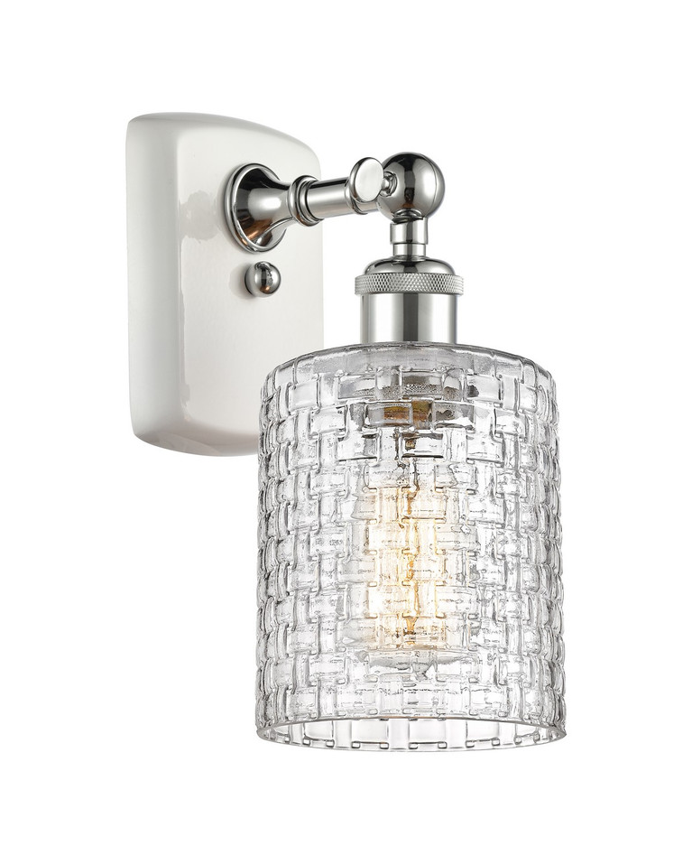 Innovations - 516-1W-WPC-G112C-5CL - One Light Wall Sconce - Ballston - White Polished Chrome