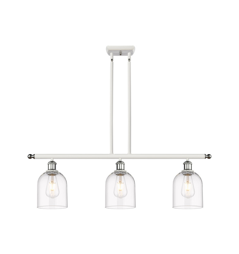 Innovations - 516-3I-WPC-G558-6CL - Three Light Island Pendant - Ballston - White Polished Chrome