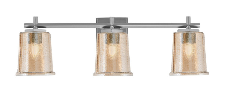 Toltec Lighting - 1213-GP-5033 - Three Light Bath Bar - Franklin - Graphite