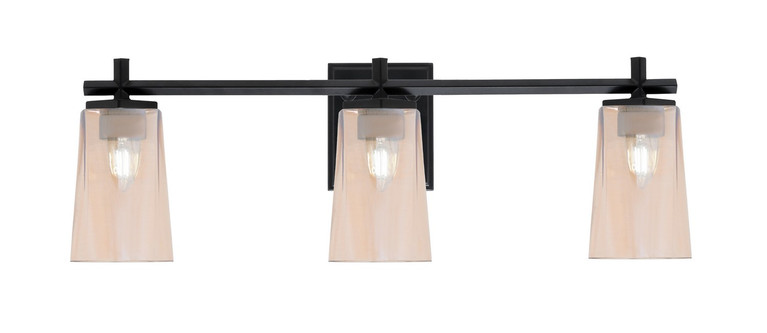 Toltec Lighting - 1213-MB-263 - Three Light Bath Bar - Franklin - Matte Black